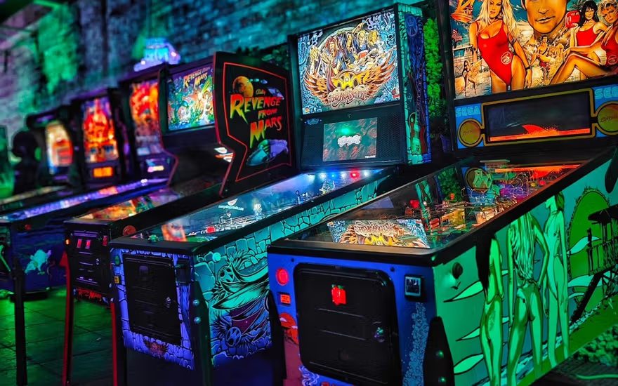 Pinball machines at Base Arcade